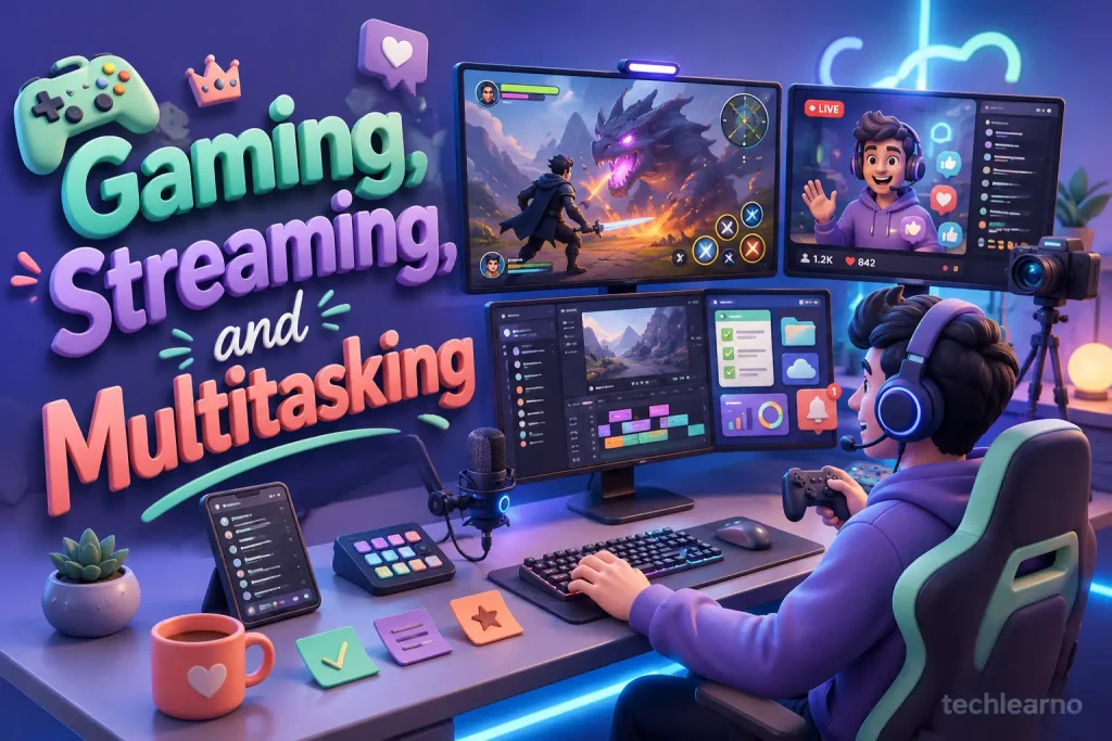 gaming, streaming, and multitasking