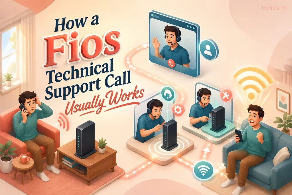 how a fios technical support call usually works